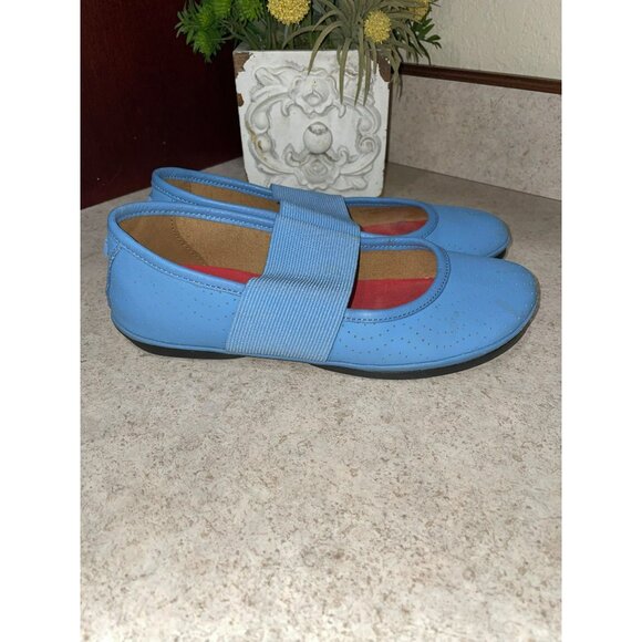 Camper Nina Right Womens Blue Ballet Flats With Elastic Strap Size 36 Comfortabl - Picture 5 of 7